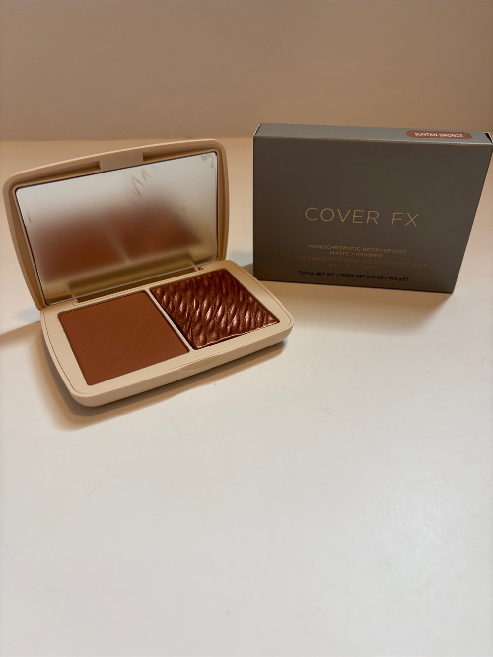 NEW! COVER FX Bronzer Duo Compact Suntan Bronze Matte & Shimmer